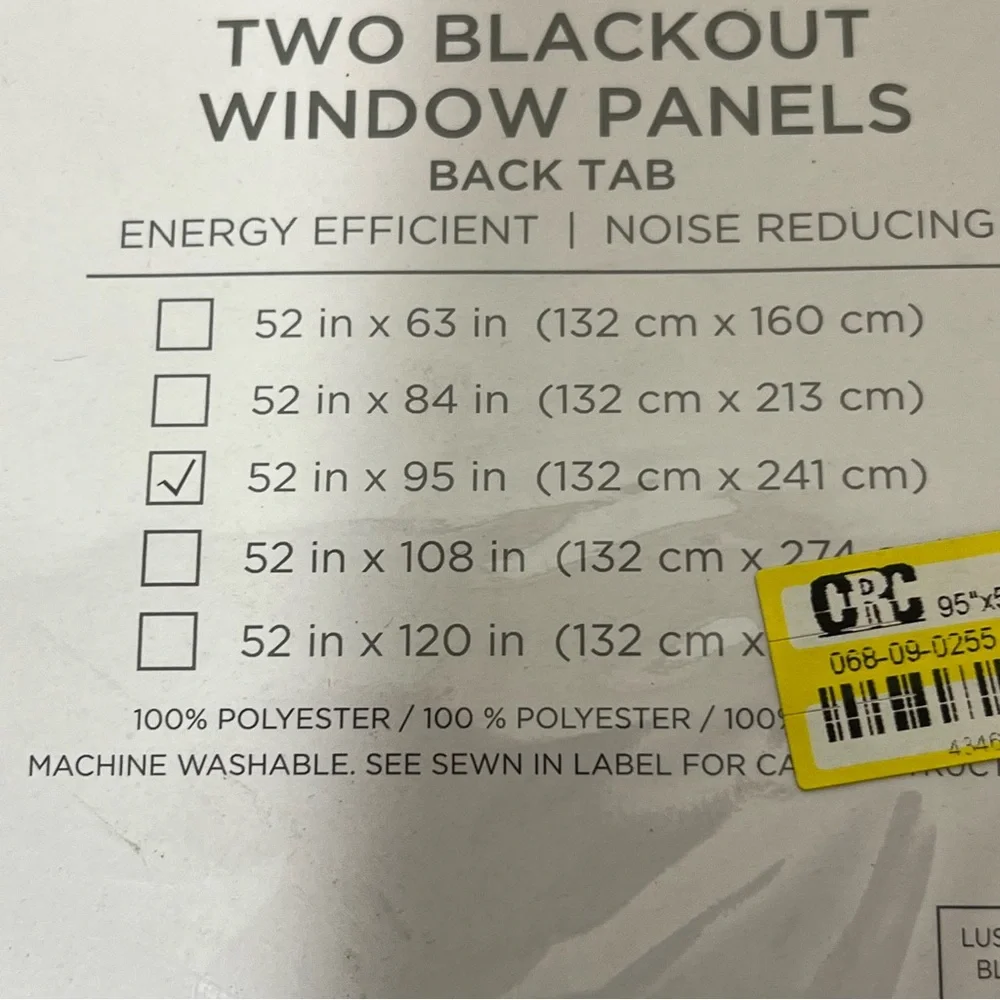 Insulated Back Tab Blackout Window Curtain Panels Set - Lush Décor 52” x 95”